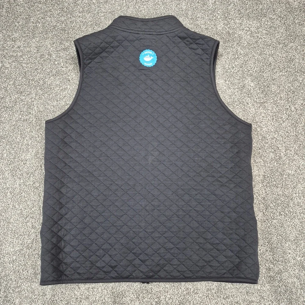 Marine Layer Corbet Quilted Vest Mens Large Black Full Zip - Picture 2 of 11